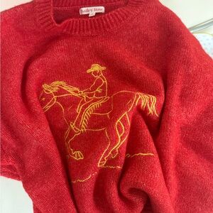 Bailey Rose Rodeo Embroidery Sweater Red S